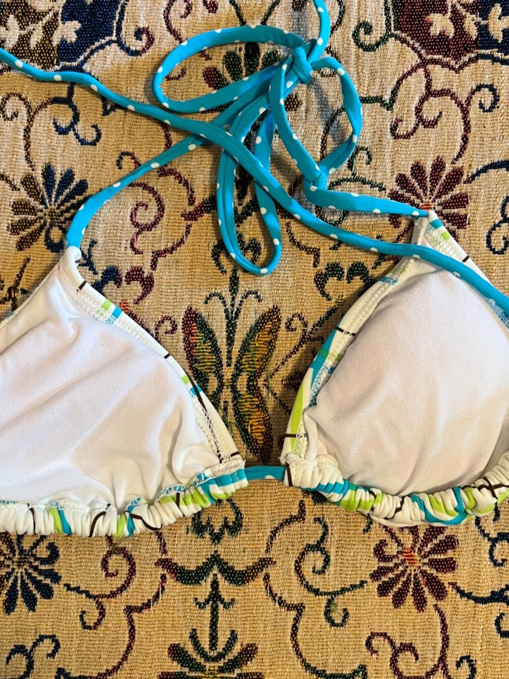 ROXY BIKINI Swimsuit, Pacsun, Beautiful Plaid 2 Piece Large Top & XL Bottoms - Picture 8 of 8